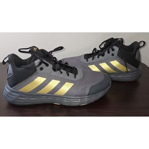 Adidas Men's Ownthegame Basketball Shoes Size 13 Grey Five Matte Gold Core Black